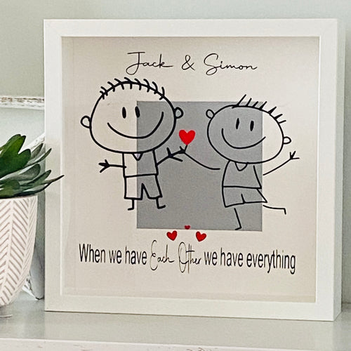 Box frame personalised gift for gay couple