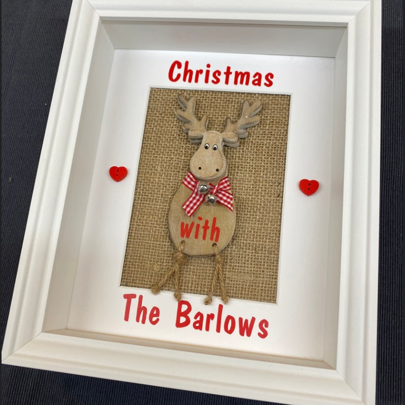 Personalised Christmas  Reindeer Box Frame