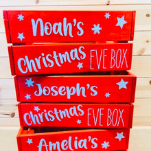 Load image into Gallery viewer, personalised wooden christmas eve crate painted
