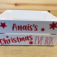 Load image into Gallery viewer, personalised wooden christmas eve crate painted
