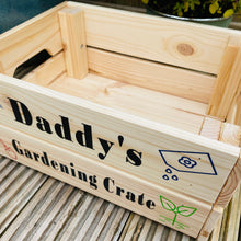 Load image into Gallery viewer, wooden personalised gardening crate
