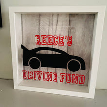 Load image into Gallery viewer, personalised driving fund money box frame
