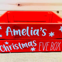 Load image into Gallery viewer, personalised wooden christmas eve crate painted
