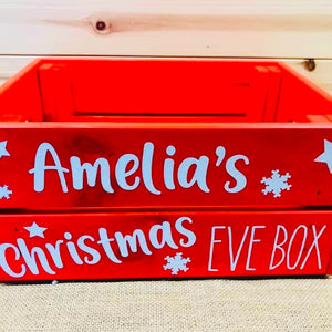 personalised wooden christmas eve crate painted