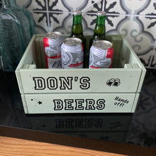 Load image into Gallery viewer, personalised hand painted wooden drinks crate
